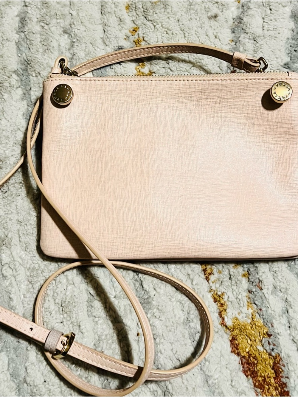 Furla Blush Pink Leather Crossbody Bag.     EUC